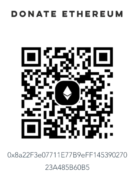 Donate Ethereum — QR code and wallet address