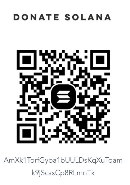 Donate Solana — QR code and wallet address